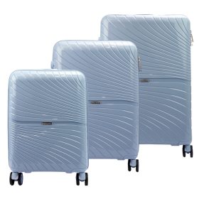    Pierre Cardin svetlomodrá polypropylénová súprava kufrov 3-dielna, 55/67/77 cm