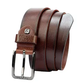    Pierre Cardin 5077 KAM02 hnedý pánsky opasok z hovädzej kože, džínsový opasok 125 x 3,5 cm