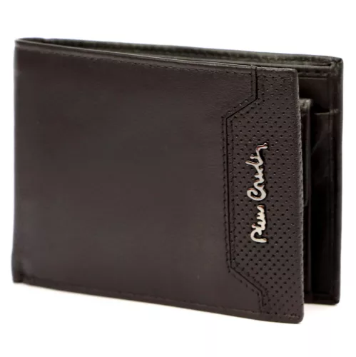  Pierre Cardin TILAK99 8805 hnedá pánska kožená peňaženka 11 x 9 cm