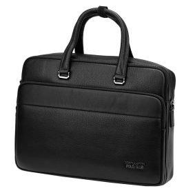    Northampton Polo Club PC3182 čierna unisex kožená aktovka, taška na notebook 15,6" 38 x 30 x 11 cm