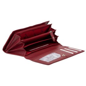    Dámska saténová červená kožená peňaženka Giorgio Carelli