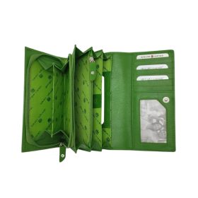    Dámska saténová purpurová kožená peňaženka Giorgio Carelli