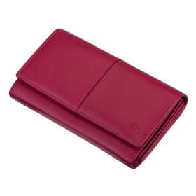    Dámska saténová purpurová kožená peňaženka Giorgio Carelli