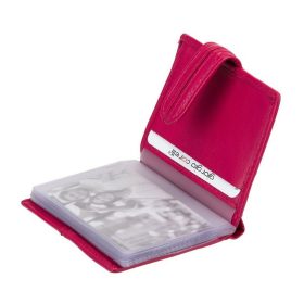    Dámsky kožený purpurový držiak na karty Giorgio Carelli s RFID ochranou