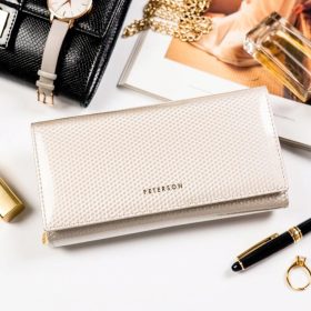    Peterson PTN 42100-SBR-BE béžová dámska peňaženka z hovädzej kože 19,5 x 10 x 3,5 cm