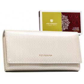    Dámska kožená peňaženka Peterson PTN 42122-SBR-BE béžovej farby 18,5 x 10 x 3,5 cm