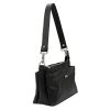  Dámska kožená kabelka cez rameno MiaMore 01-016 čierna 28 x 17 x 11 cm