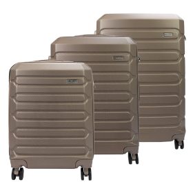    Pierre Cardin bronzová abs 3-dielna sada kufrov s pevným vekom 53/65/72 cm