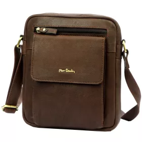    Pierre Cardin TILAK112 8423 hnedá pánska kožená bočná taška, taška cez rameno 23 x 26 x 10 cm