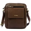  Pierre Cardin TILAK112 8423 hnedá pánska kožená bočná taška, taška cez rameno 23 x 26 x 10 cm
