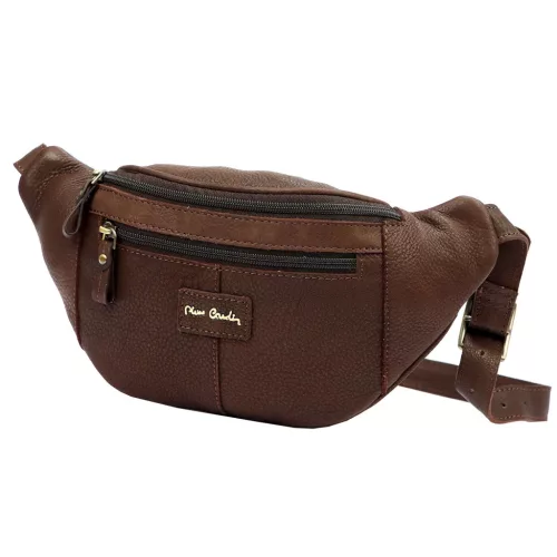  Pierre Cardin TILAK112 9323 hnedá kožená kabelka na opasok, crossbody 34 x 15 x 8 cm