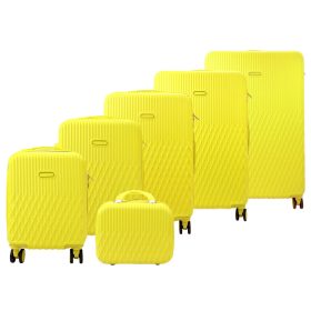    Leonardo da Vinci 3059-2 žltý 6-dielna súprava pevného kufra na abs