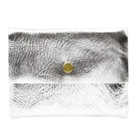    VerMari ET MET-S-1 strieborná dámska kožená peňaženka a držiak na doklady 11,5 x 8,5 x 1 cm