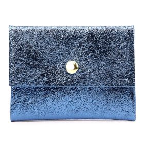    VerMari ET MET-S-1 modrá dámska kožená peňaženka a držiak na doklady 11,5 x 8,5 x 1 cm