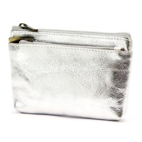   VerMari ET MET-M-3 strieborná dámska kožená peňaženka a držiak na doklady 13 x 9 x 2 cm