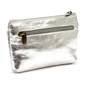   VerMari ET MET-M-3 strieborná dámska kožená peňaženka a držiak na doklady 13 x 9 x 2 cm