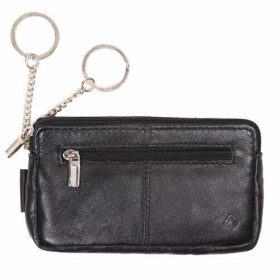  Čierna kožená kľúčenka Giorgio Carelli 14,9 x 8
