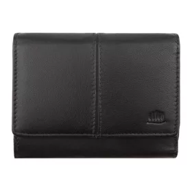    Saténová čierna kožená peňaženka Giorgio Carelli 12,5 × 10 cm