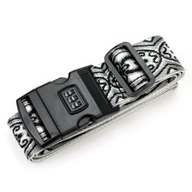    Gregorio Luggage Strap vzor D4 čiernobiely kufor bezpečnostný pás 5 cm