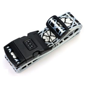   Gregorio Luggage Strap vzor D4 biely kufor bezpečnostný pás 5 cm