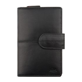    Dámska čierna kožená crossbody peňaženka Giorgio Carelli s RFID ochranou