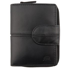    Dámska čierna kožená crossbody peňaženka Giorgio Carelli s RFID ochranou, 12×9cm