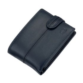    Pánska modrá kožená crossbody peňaženka Giorgio Carelli s RFID ochranou