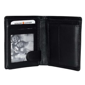    Čierny kožený držiak na karty Giorgio Carelli, peňaženka s RFID ochranou