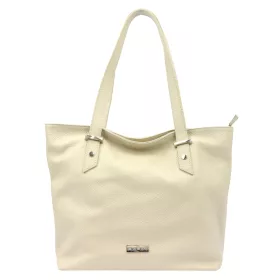    MiaMore 01-058 béžová dámska kožená taška cez rameno, shopper 40 x 30 x 12 cm