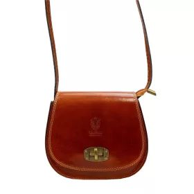    Gregorio 117 koňakovo hnedá dámska kožená kabelka cez rameno, crossbody kabelka 20 x 16 x 6,5 cm