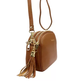    Pierre Cardin 4500 FTT hnedá dámska kožená kabelka 23,5 x 16,5 x 9 cm