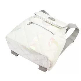    Dámsky kožený batoh Gregorio SK166 LIT HOLO SILVER biely 27 x 31 x 12 cm