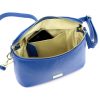 MiaMore 01-001 női kék bőr oldaltáska, crossbody 22 x 13 x 7 cm