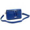 MiaMore 01-001 női kék bőr oldaltáska, crossbody 22 x 13 x 7 cm