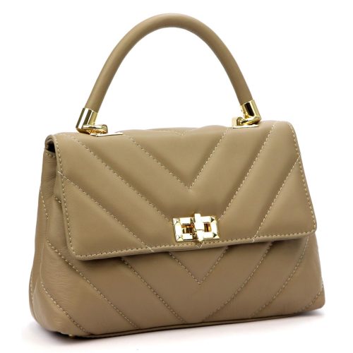 Luka 20-091 taupe női bőr kézitáska 30 x 21 x 12 cm