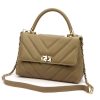 Luka 20-091 taupe női bőr kézitáska 30 x 21 x 12 cm