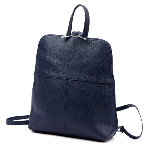  Dámsky ruksak Voyager 517 DOLLARO z hovädzej kože v námorníckej modrej farbe 23 x 27 x 8 cm