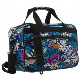    Rovicky R-TL15608 modrý listový vzor Wizz Air, Ryanair príručná batožina, cestovná taška 40 x 25 x 20 cm