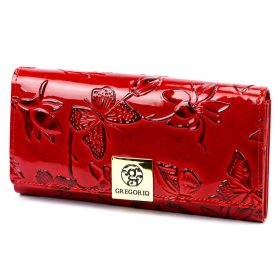    Gregorio BTE-100 červená dámska kožená peňaženka 18,5 x 10 x 4 cm