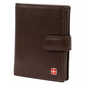    Albatross SN MW02 Z RFID pánska hnedá hovädzia kožená peňaženka 10,5 x 12,5 x 3 cm