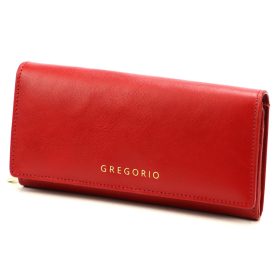    Gregorio IT-106 červená dámska kožená peňaženka 19 x 10 x 3,8 cm