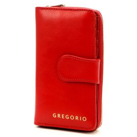    Gregorio IT-116 červená dámska kožená peňaženka 10 x 17 x 3,5 cm