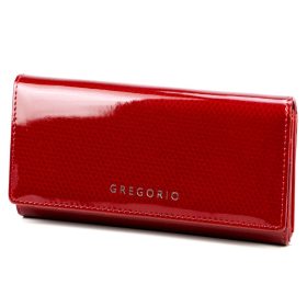    Gregorio CB-102 červená lakovaná dámska peňaženka 18,5 x 10 x 4 cm
