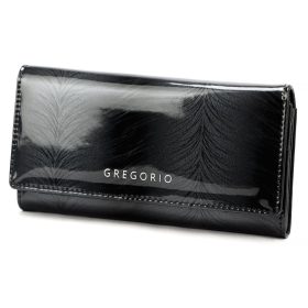    Gregorio FF-100 čierna dámska kožená peňaženka 18,5 x 10 x 4 cm