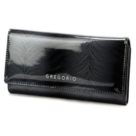    Gregorio FF-100 čierna dámska kožená peňaženka 18,5 x 10 x 4 cm
