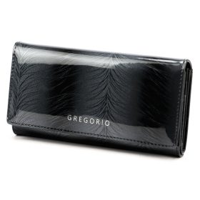    Gregorio FF-102 čierna dámska kožená peňaženka 18,5 x 10 x 4 cm