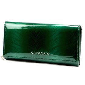    Gregorio FF-106 zelená dámska kožená peňaženka 19 x 10 x 3,8 cm