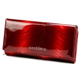    Gregorio FF-122 červená dámska kožená peňaženka 19,5 x 10 x 4 cm