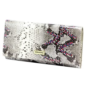    Gregorio SN-102 šedá dámska kožená peňaženka 18,5 x 10 x 4 cm