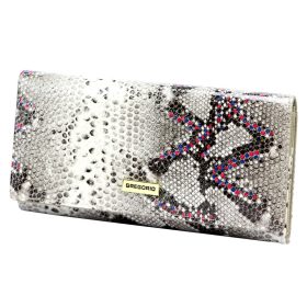    Gregorio SN-102 šedá dámska kožená peňaženka 18,5 x 10 x 4 cm